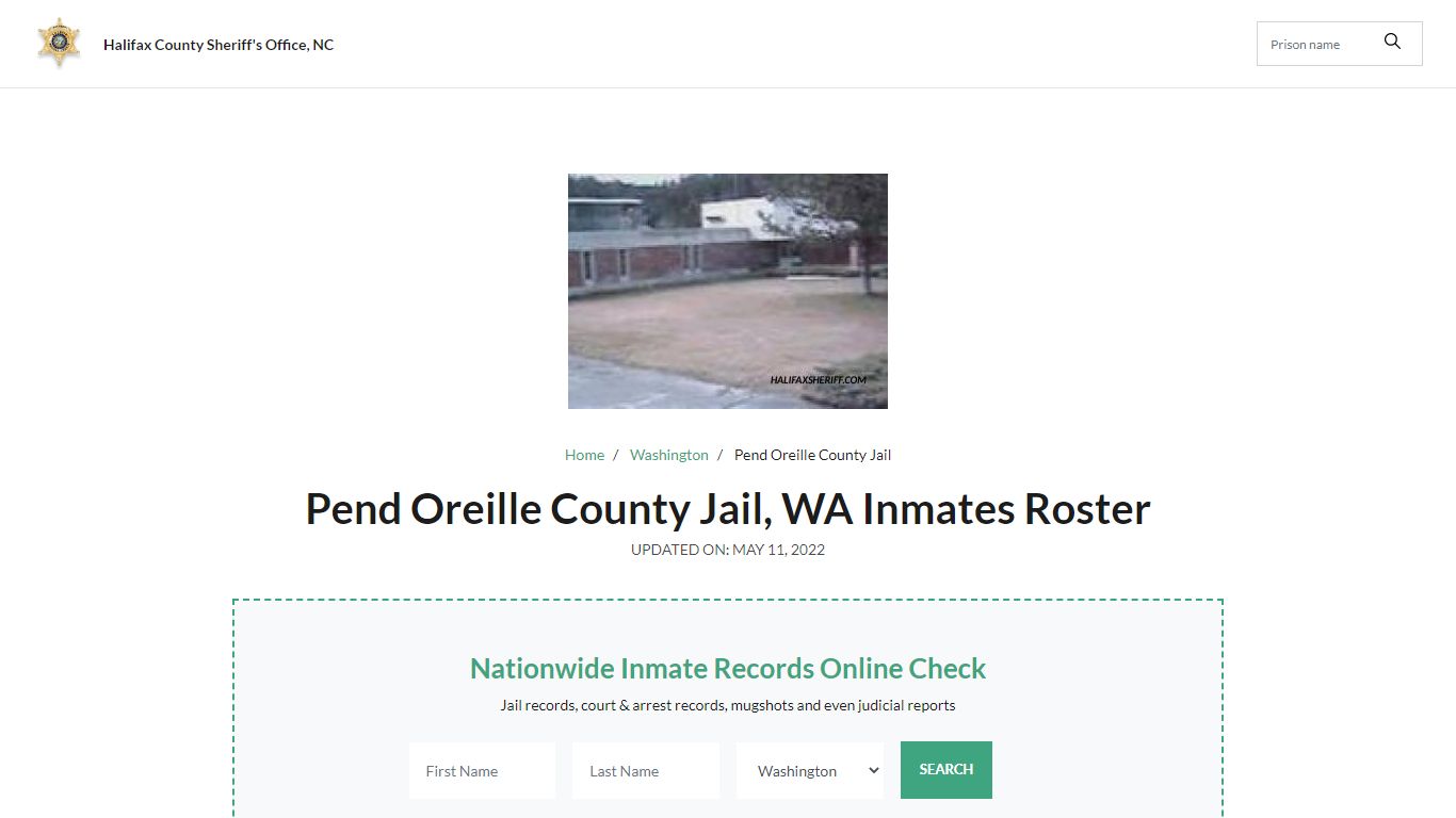 Pend Oreille County Jail, WA Jail Roster, Name Search