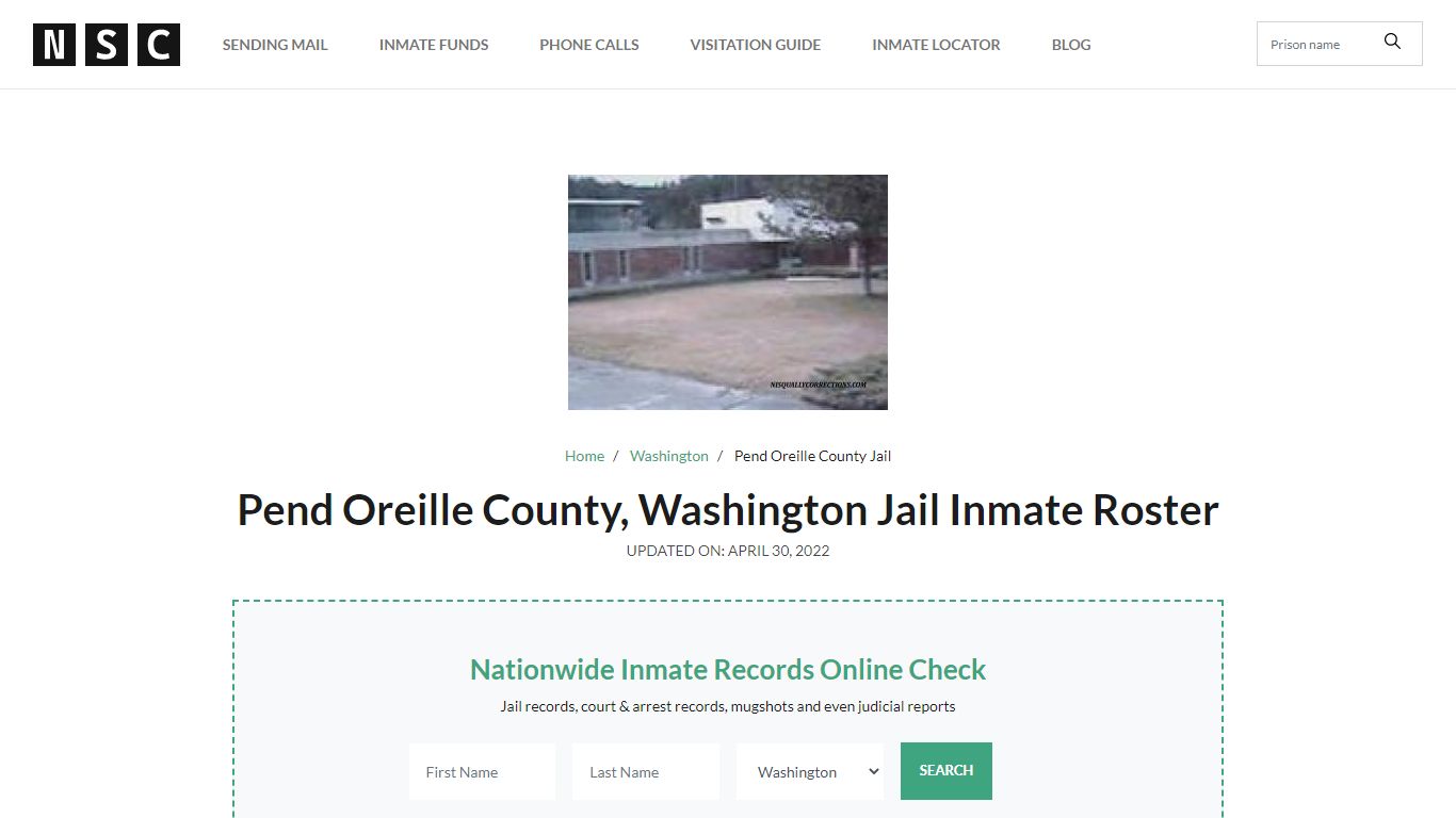 Pend Oreille County, Washington Jail Inmate List