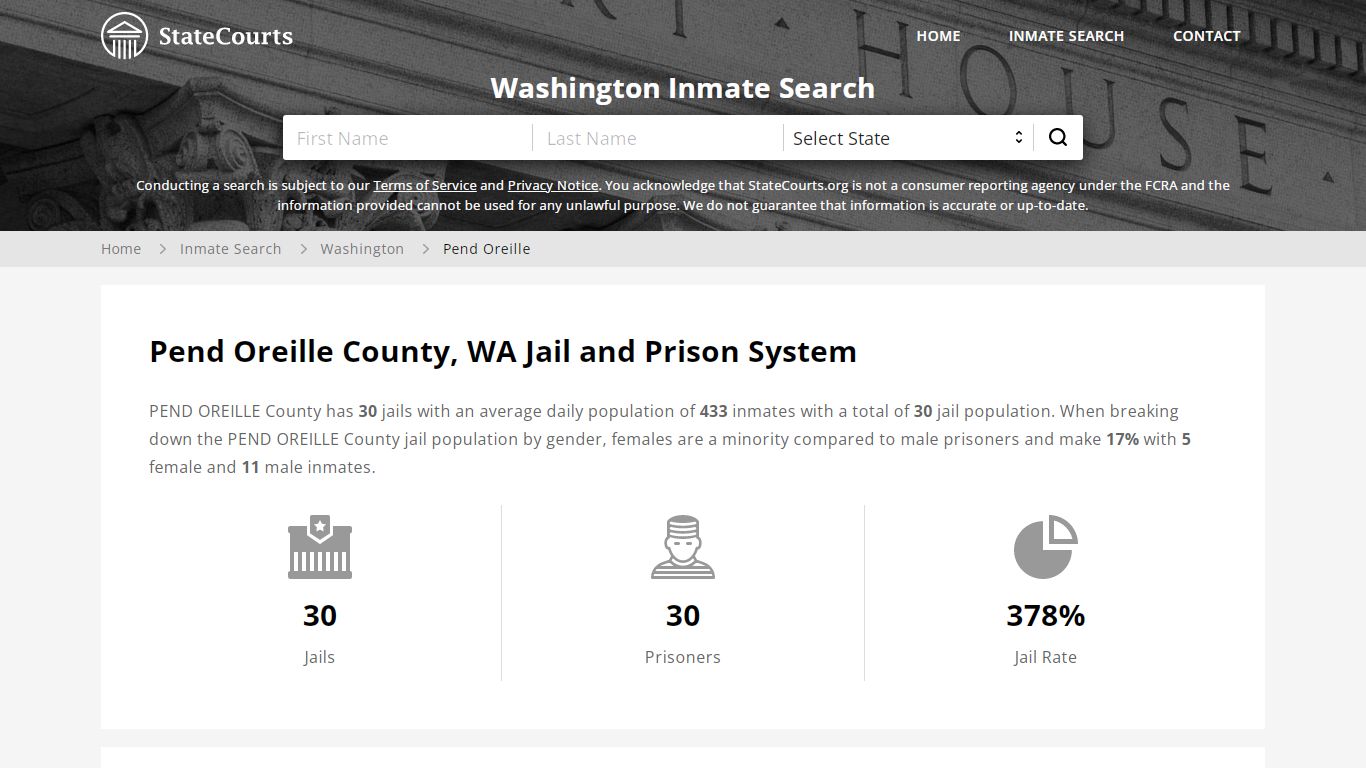 Pend Oreille County, WA Inmate Search - StateCourts