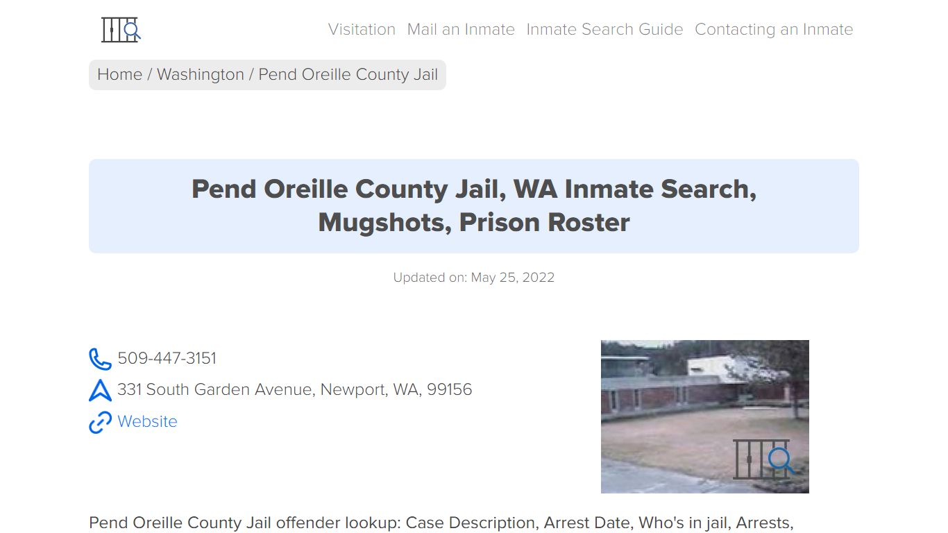 Pend Oreille County Jail, WA Inmate Search, Mugshots ...